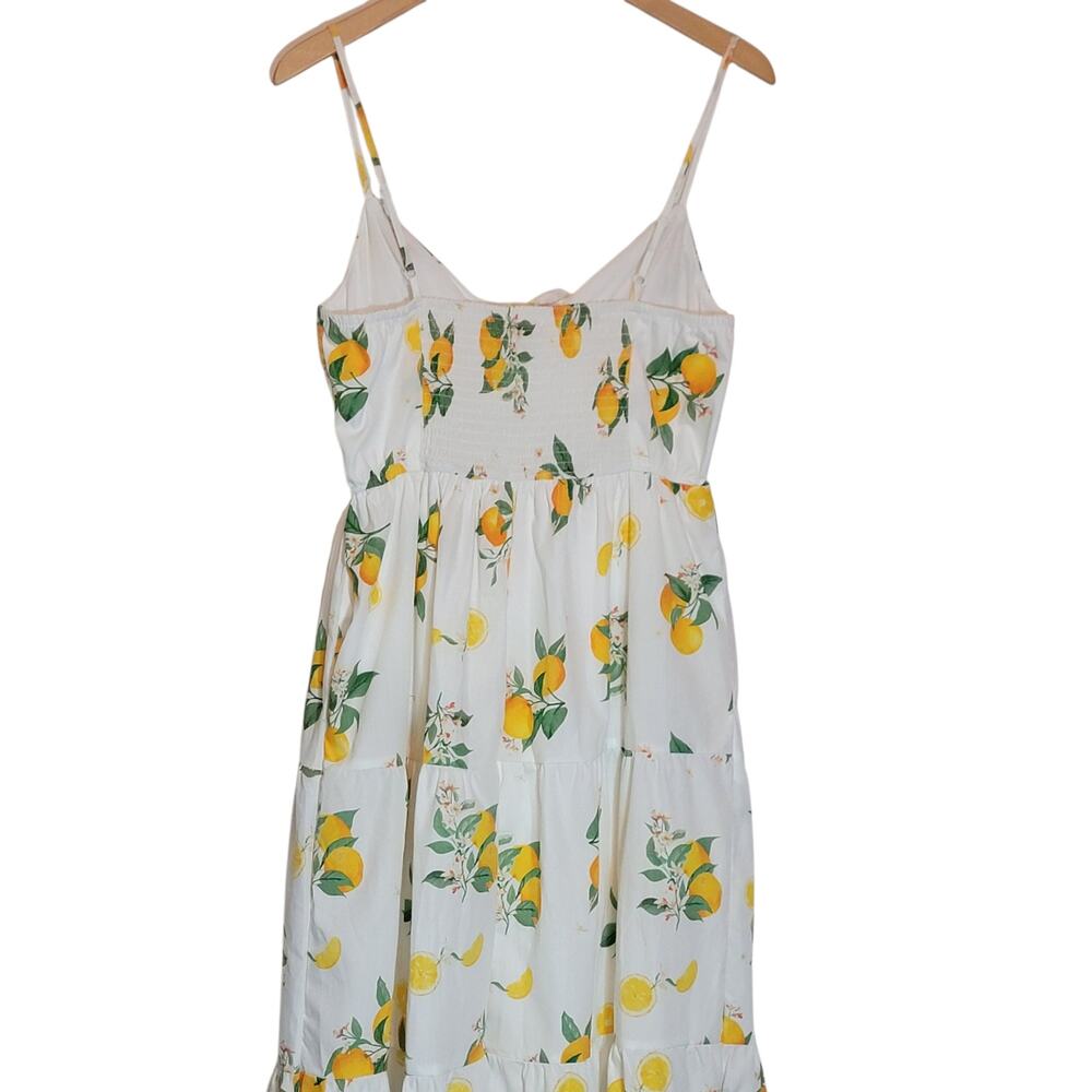 Mi Ami Francesca's Giana Orange Fruit Print White Maxi Dress Boho Chic Summer M - Picture 8 of 16